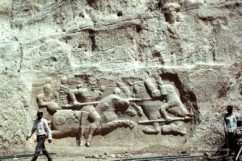 bar-Relief sculpture, Naqsh-e Rustam, Necropolis, Marvdasht cultural complex, Landmark, Fars province, Iran