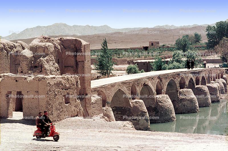 Bridge, Vespa Motor scooter, Isfahan, landmark