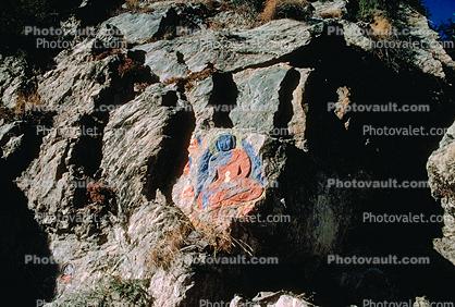 Buddha, Rock Carving, Himalayas, Tibet, Statue