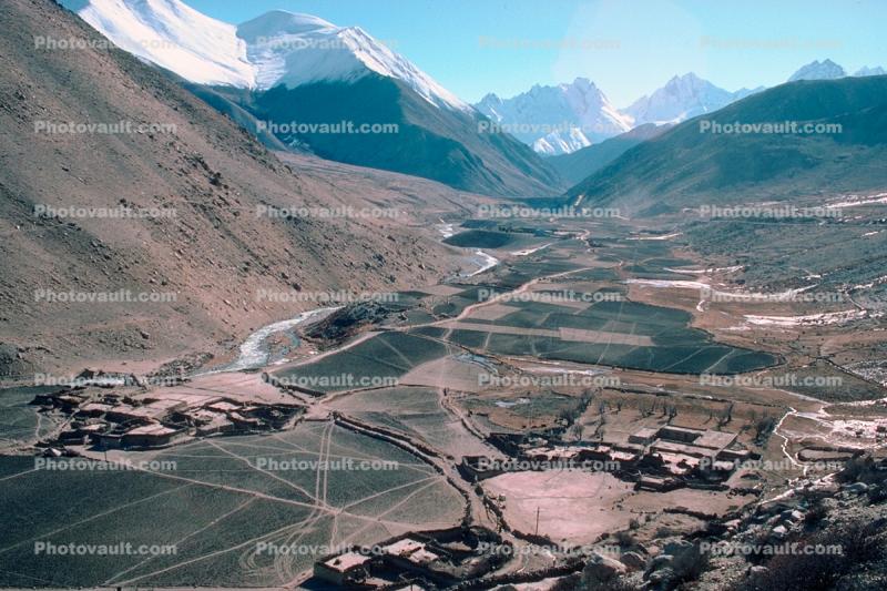 Valley, Rice Fields, Himalayan Mountain Range