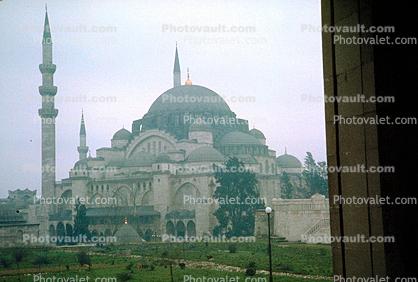 Mosque, Minaret, landmark, Istanbul, 1950s