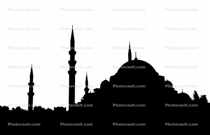 Minaret, Mosque silhouette, landmark, Istanbul, logo, shape
