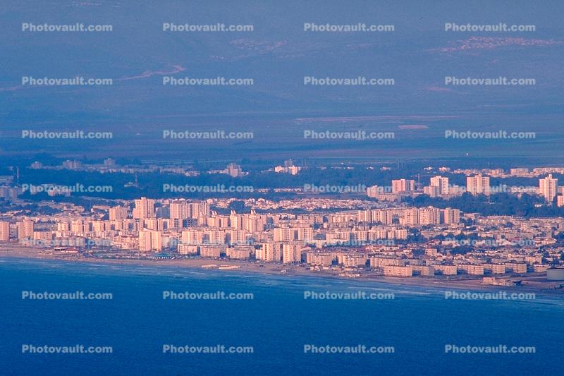 skyline, buildings, cityscape, Mediterranean Sea, Haifa