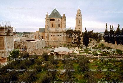 Church of the Dormition of the Virgin Mary, Bell Tower, The bell tower of Dormition Abbey, Mount Zion, Jerusalem, Landmark
