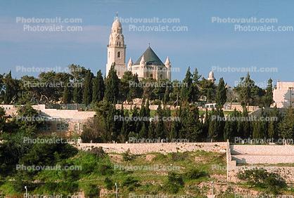 Dormition Church, Bell Tower, Church of the Dormition of the Virgin Mary, The bell tower of Dormition Abbey, Mount Zion, Jerusalem, Landmark