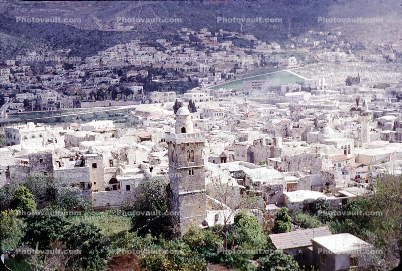 Tower, buildings, cityscape, Nablus