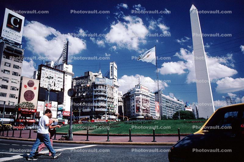 Plaza de la Rep?blica, Obelisco de Buenos Aires, Obelisk, Street, Landmark, (Republic Square), Buenos Aires
