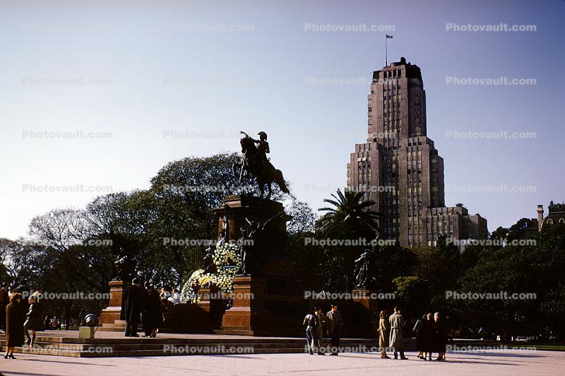 Horse Statue, Tower, Plaza, Building, Buenos Aires