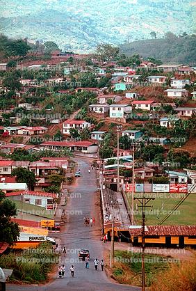 Homes, houses, buildings, street, Naranjo, Costa Rica