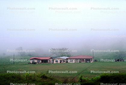 Homes, houses, fog, Naranjo, Costa Rica