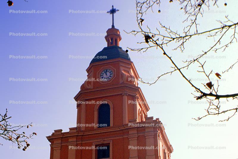Clock Tower, Church, Cathedral, Building, Santiago, outdoor clock, outside, exterior