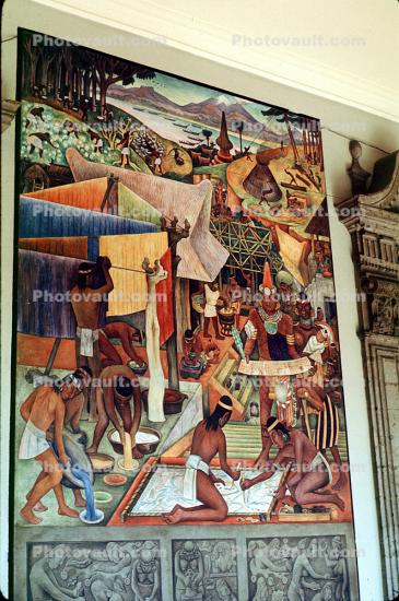 Painting, Mural, Chapultepec Castle, Castillo de Chapultepec, building