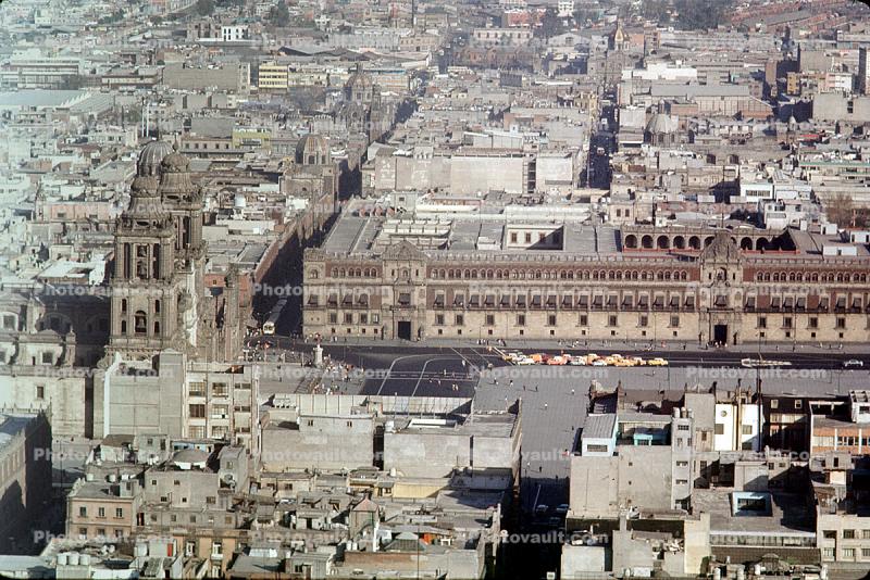 Metropolitan Cathedral, Zocalo, Church, Basilica, Building, landmark, 1966, 1960s, November 1966