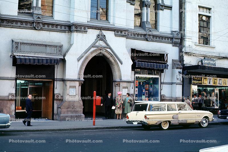 Methodist Church, Gante Avenue, Ford Falcon Station Wagon, building, cars, automobiles, vehicles, 1966, 1960s