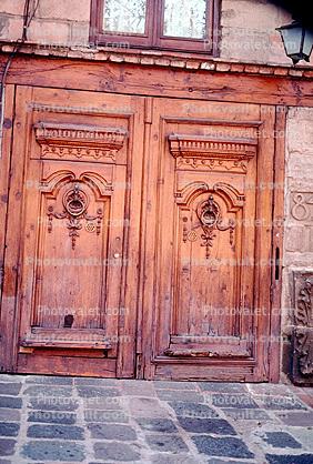 Doorway, ornate doors, wooden, opulant
