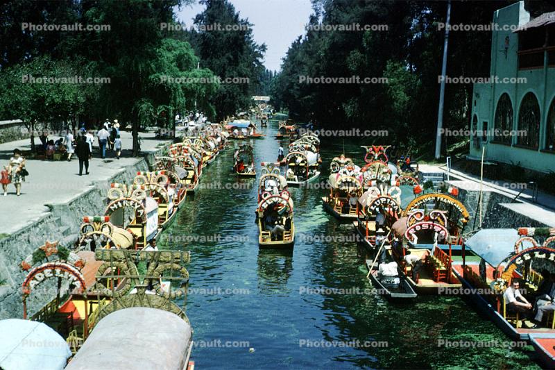 Xochimilco Park, floating islands, Chinapas, March 1967, 1960s