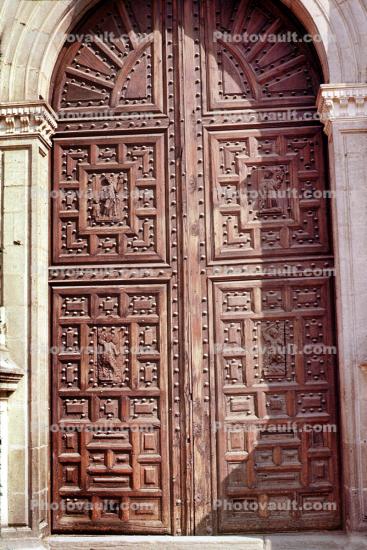 Wooden Door, ornate decorations, opulant