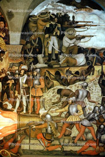 Paintings, Chapultepec Castle, Castillo de Chapultepec, Painting, Mural