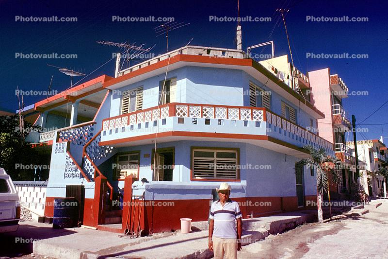 Building, balcony, man, Isla Mujeres