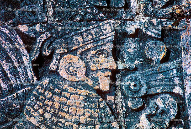 Chichen Itza, Carving, Stone, bar-Relief, Figure