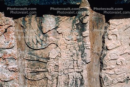 Carving, Stone, bar-Relief, Figure, Chichen Itza