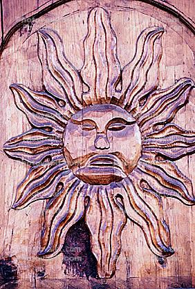 The Sun, Face, Door, wooden, wood, carved, Tepoztlan, Morelos, Mexico
