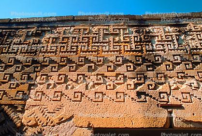Meander Style Mixtec Stone Mosaics, Mixtec Ruins, Mitla