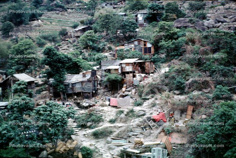 Hill, Homes, Houses, Streets, buildings, shanty town, shantytown