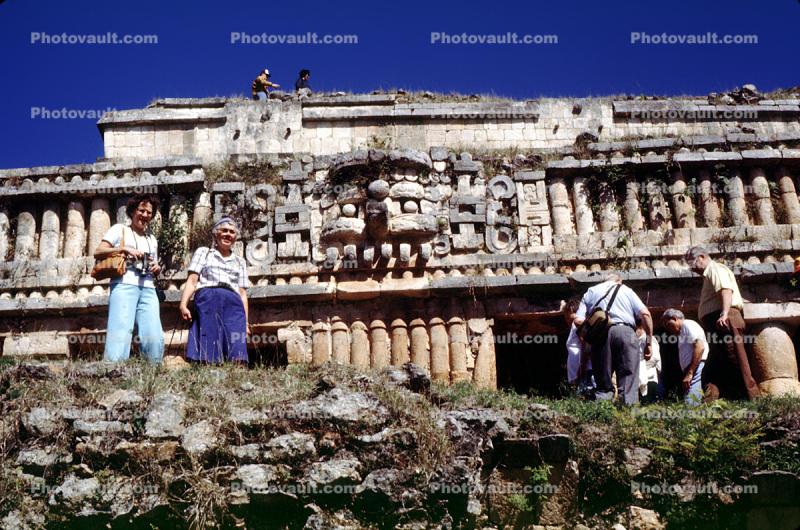 People Exploring a Temple, retro