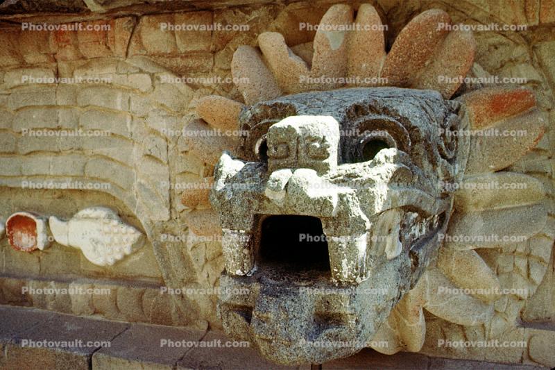 statue, statuary, gargoyle, dragon, creature, teeth, art, artform, Teotihuacan