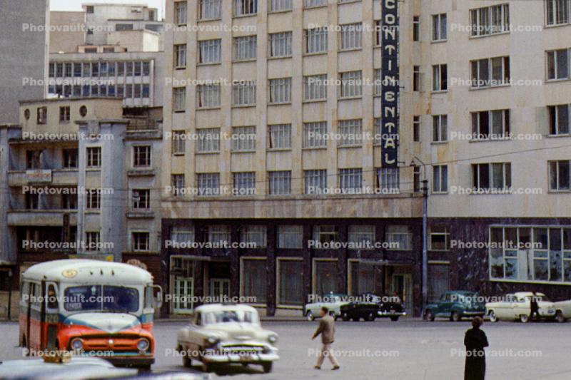 Continental Hotel, building, cars