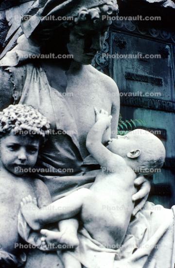 Statue, Mother and Child, Baby, Breastfeeding