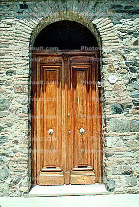 Wooden Door, Arch, Entrance, Entryway, Colonia