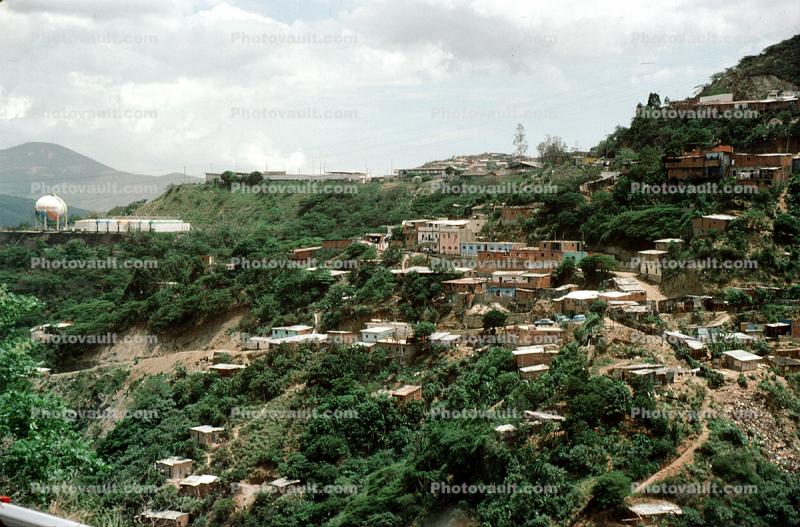 Hill, Homes, Houses, Streets, buildings, shantytown, city, Caracas, Venezuela
