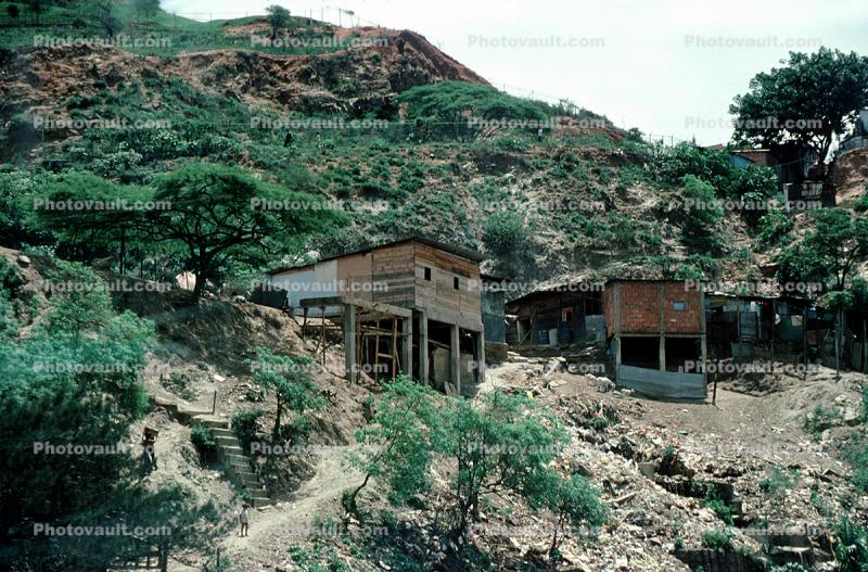 Hill, Homes, Houses, Streets, buildings, shantytown, city, Caracas, Venezuela