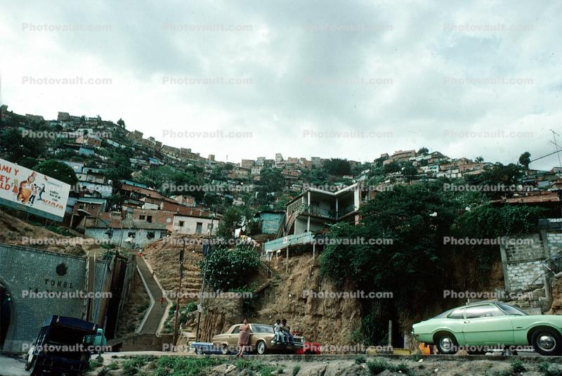 stairs, cars, Homes, hillside, buildings, La Guaira, Maiquetia, Venezuela