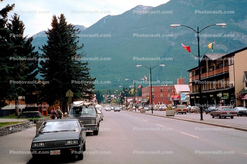 Banff Avenue, cars, automobiles, vehicles, 1960s