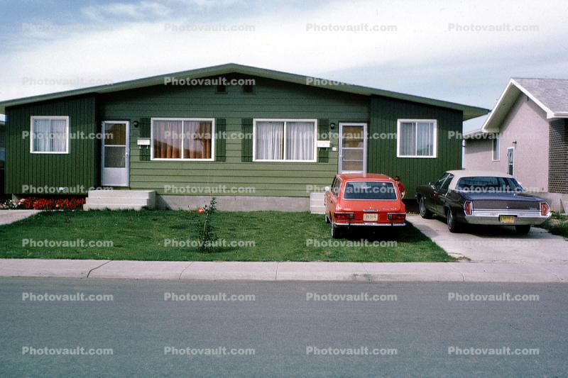 Home, House, building, Duplex, cars, 1965, 1960s