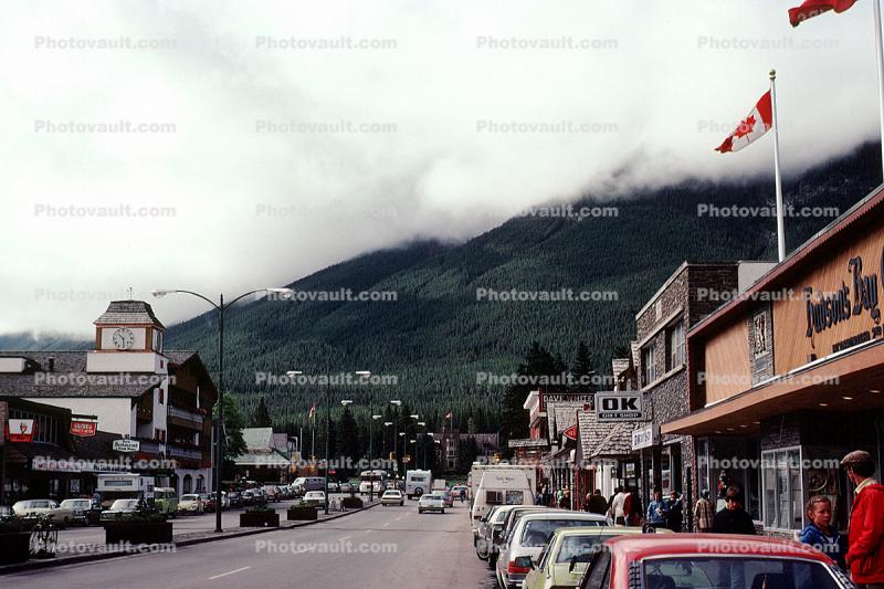 Banff Avenue, cars, automobiles, vehicles