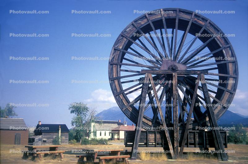 Water Wheel, Mill, Round, Circular, Circle, waterwheel, sluice, Fort Steele, flume