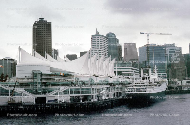 Canada Place, Cityscape, skyline, building, skyscraper, Docks along Vancouver