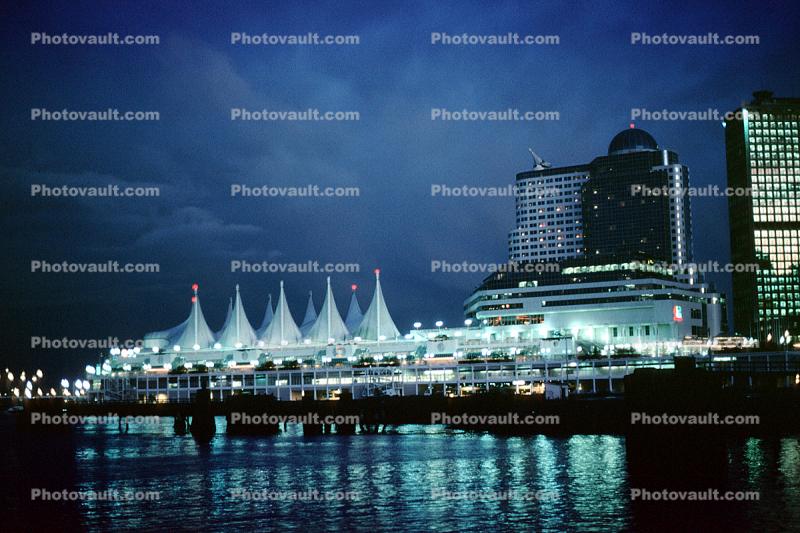 Nighttime at Canada Place in Vancouver, Cityscape, skyline