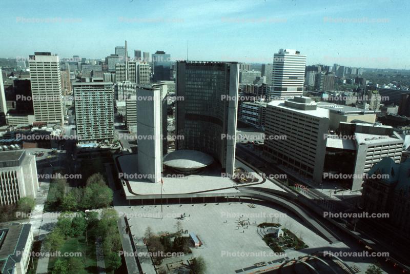 City Hall, Toronto Skyline buildings, Cityscape, 4 May 1985