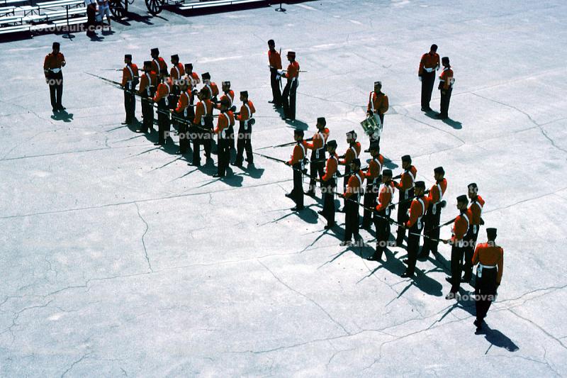 Guards, Soldiers, Standing, Rifles, Bayonets, Old Fort Henry, Kingston, June 1989