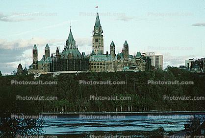 Peace Tower of the Parliament of Canada, government building, Ottawa River, landmark