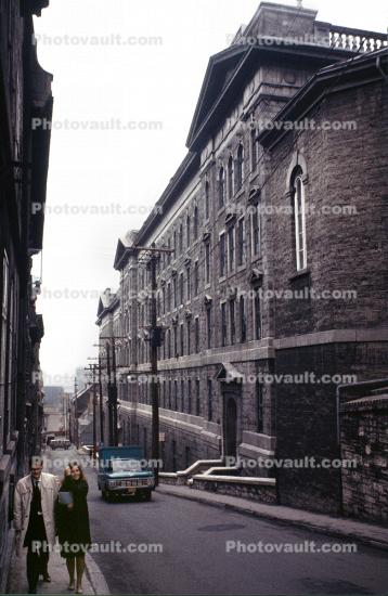Laval College, Roman Catholic French-language high school, cars, street, Building, June 1964, 1960s