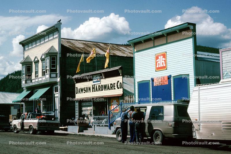 Dawson Hardwar, Van, Trailer, Buildings, Dawson City