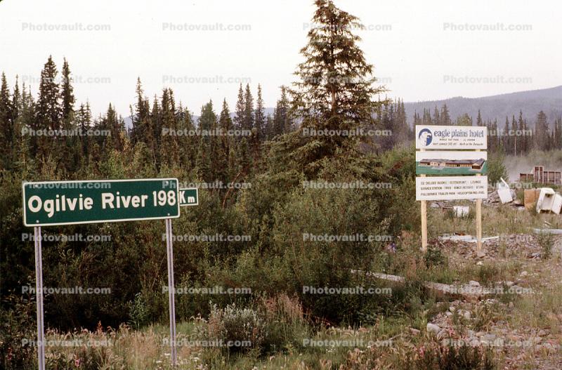 Ogilvie River signage, Dawson City