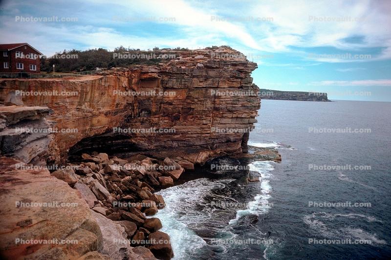 Cliffs, Ocean, Rocks, Cave, 1950s