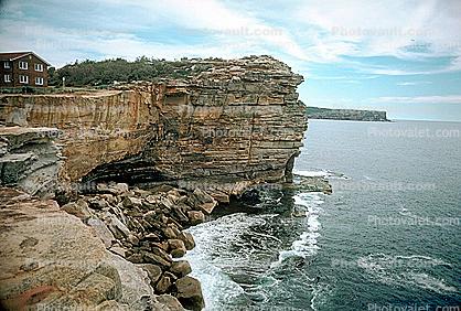 Cliffs, Ocean, Rocks, Cave, 1950s